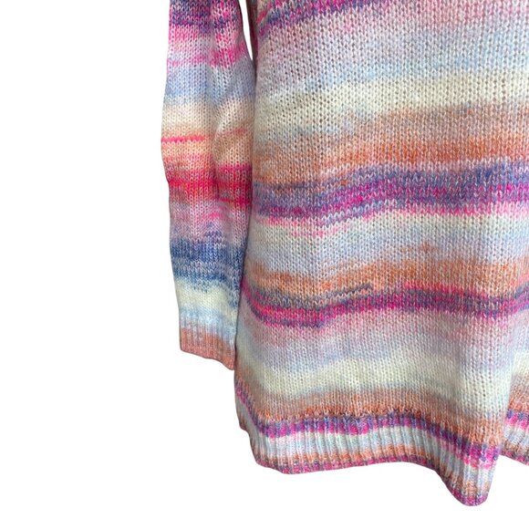 Gap Pastel Rainbow Space-Dyed Sweater Womens Sz S Feminine Soft Girl Striped - Picture 4 of 10
